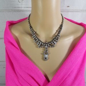 Fossil rhinestone Silver Tone choker necklace